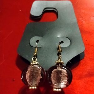 Beautiful drop and dangle amber glass earrings